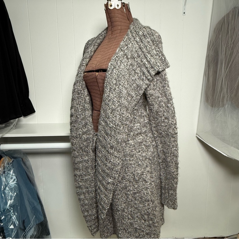Diane Von Furstenberg Long Wool Chunky Sweater Cardigan Wrap - Picture 5 of 15